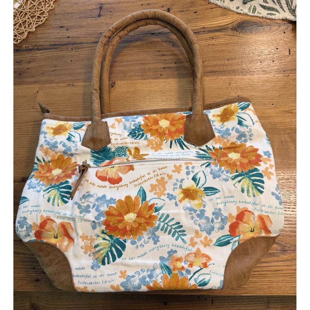 Mary & Martha "Beautiful In Its Time" Everyday Tote #30500 Floral NWT